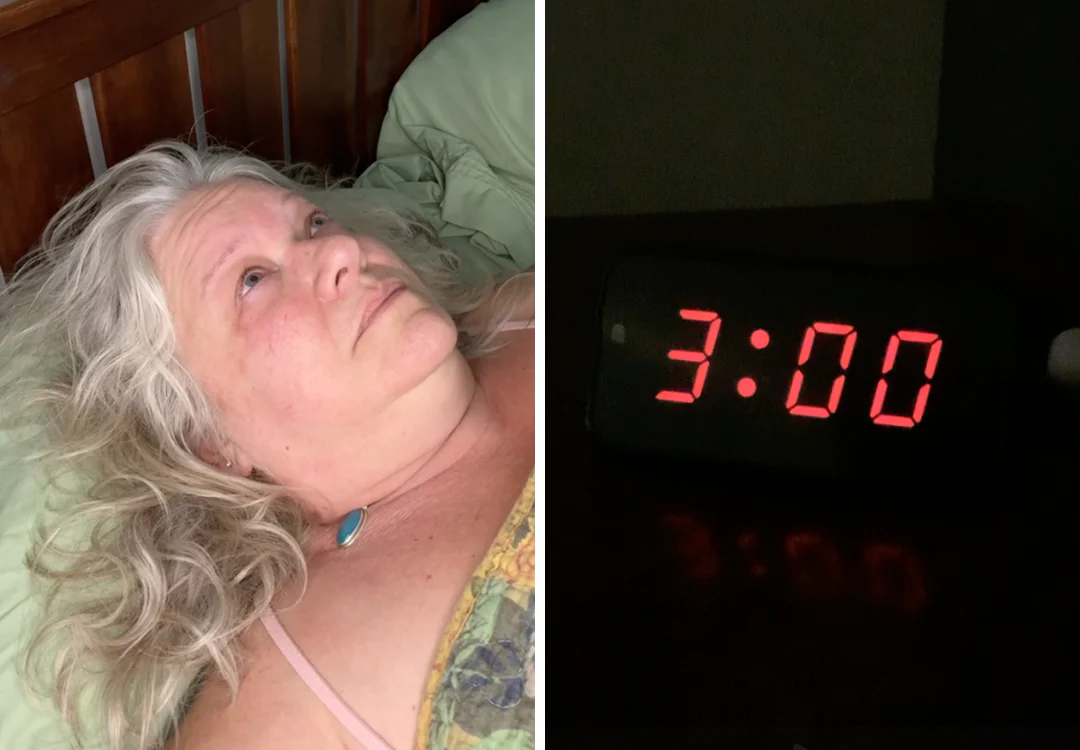 Tired person unable to sleep